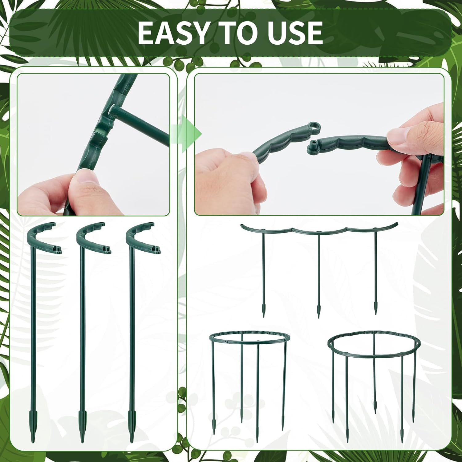 1/16pcs Plant Support Stake Fl - Vine Climbing Plastic 评论和价格