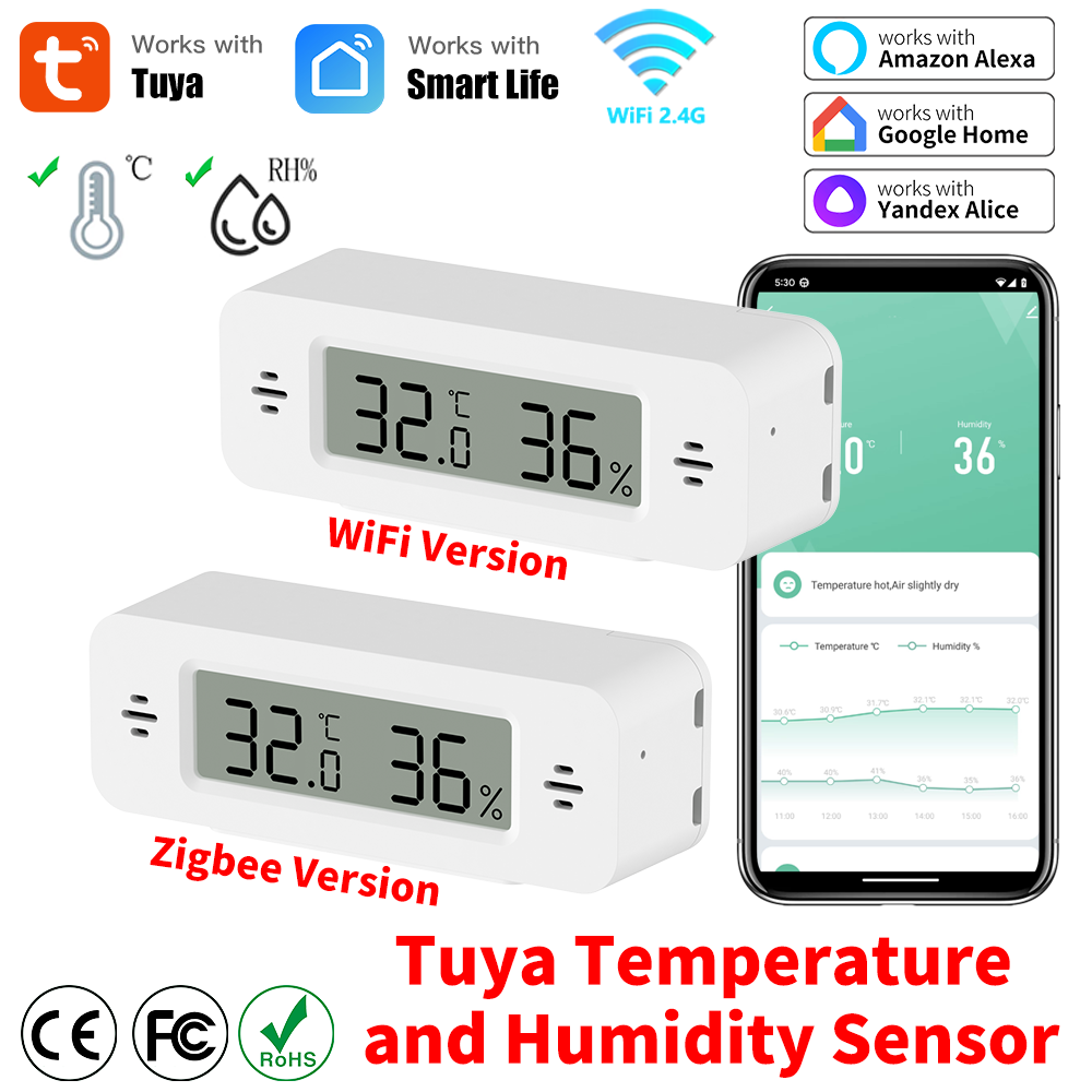 Tuya WiFi/Zigbee Temperature H - Digital Hygrometer Probe 评论和价格