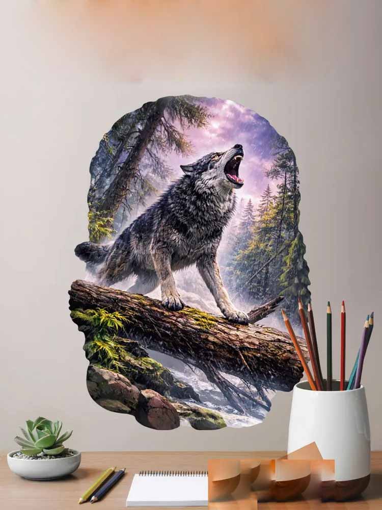 Wild Timberwolves Pattern Wall - Pvc Panel Background 评论和价格