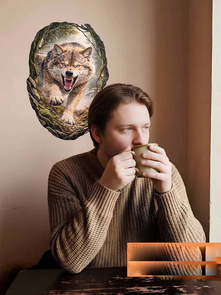 Wild Timberwolves Pattern Wall - Pvc Panel Background 评论和价格